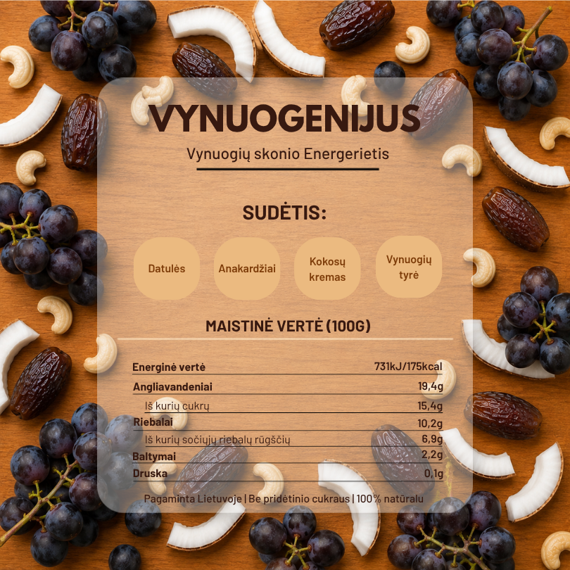 VynuoGenijus | Vynuogių skonio EnerGerietis | 100g